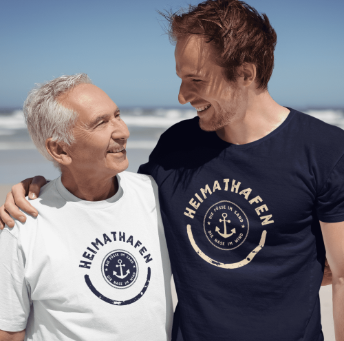 Küstenkinners Shirt Ostsee Nordsee Souvenir Urlaub Meer Strand Heimat Hafen Heimathafen Küste Mode Marke Anker